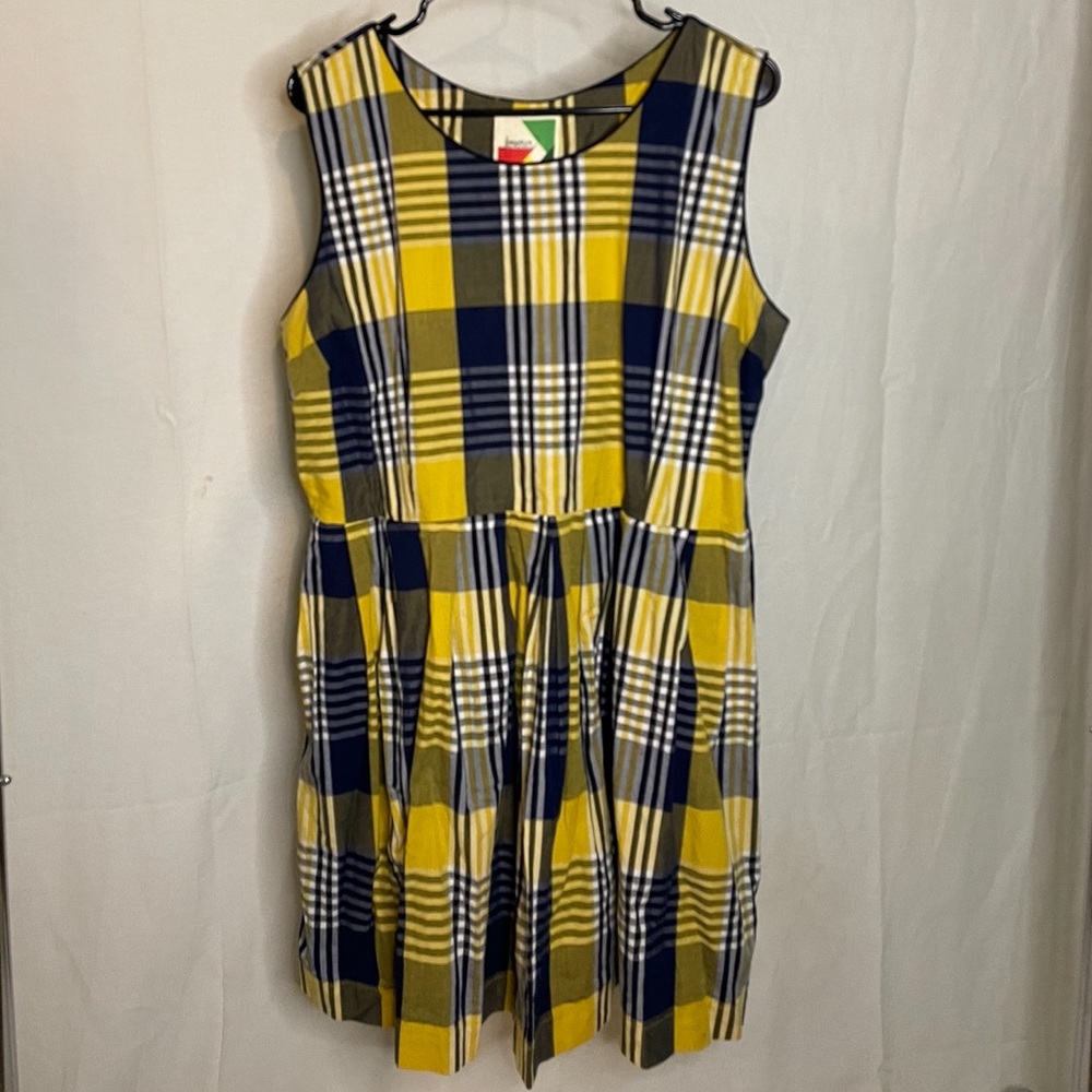 ModCloth Yellow Plaid Dress XL